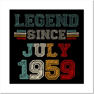 64 Years Old Legend Since July 1959 64th Birthday Posters and Art